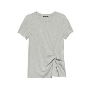 Banana Republic Gray Supima Cotton Side Twist Short Sleeve Tee Size Medium